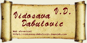 Vidosava Dabulović vizit kartica